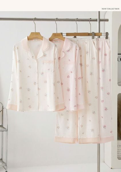  Pyjama dài lụa satin mềm PM6681 