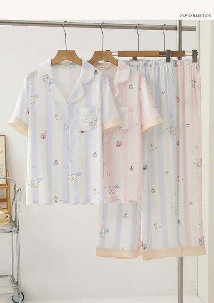  Pyjama dài lụa satin mềm PM8506-2 