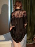  Sơmi lụa phối ren D4508 