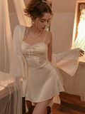  La Soie D6582 - Váy lụa satin mềm 