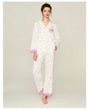  Pyjama dài lụa satin phối ren PM6620 