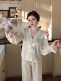  Bộ pijama lụa tiểu thư chấm bi PM7277 