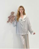  Pyjama dài lụa satin ép nơ đá PM4891 