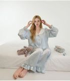  Pyjama dài lụa satin ép nơ đá PM4891 