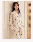  Pyjama lụa dài gấu PM8234 