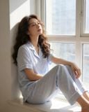  Pyjama lụa trơn dài PM8558-2 