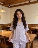  Pyjama lụa trơn dài PM8558-2 