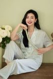  Pyjama lụa viền ren hoa nhí PM3832 