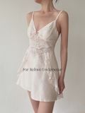  Glimmer Dress D2578 - Váy lụa gấm phối ren 