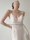 Glimmer Dress D2578 - Váy lụa gấm phối ren 