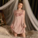  Váy lụa nơ voan D177 