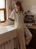  Bộ pyjama dài lụa bi đen PM3893-2 
