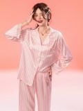 Pyjama lụa dài sọc hồng PM3892-3 