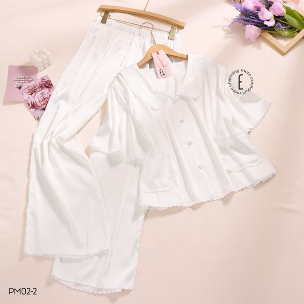 Bộ pyjama lụa quần dài tay ngắn PM02-2 