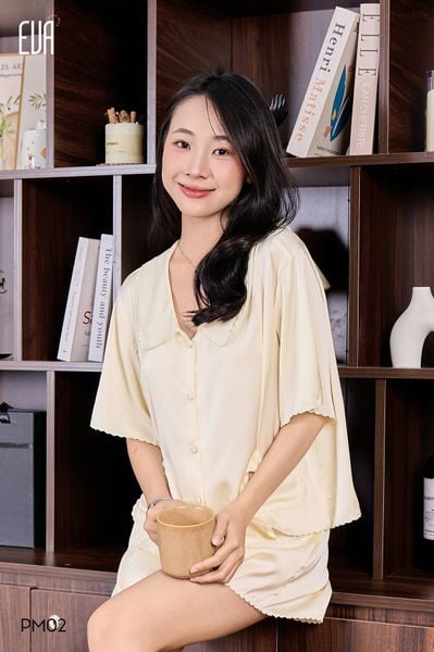  Glow PM02 -Bộ pyjama lụa satin ngắn 