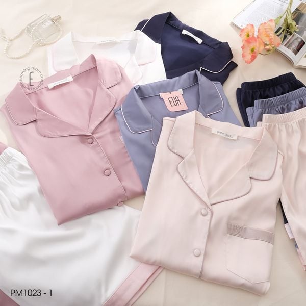  Pyjama ngắn lụa satin mềm PM1023-1 