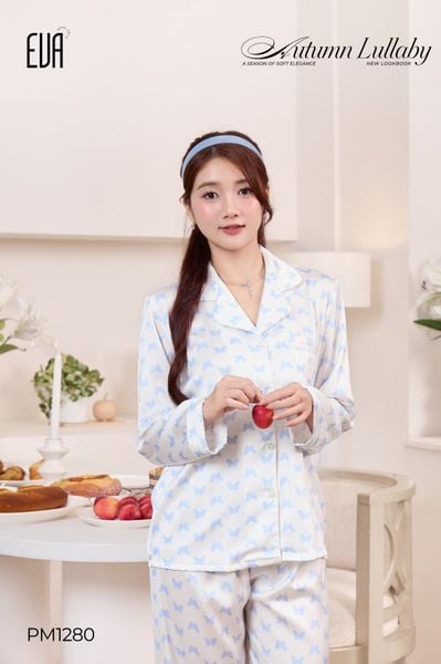  BỘ PYJAMA LỤA DÀI HỌA TIẾT HƯƠNG ĐIỆP PM1280 