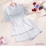  Pyjama lụa ngắn viền PM2445-1 
