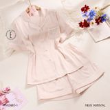  Pyjama lụa ngắn viền PM2445-1 