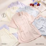  Pyjama lụa ngắn viền PM2445-1 