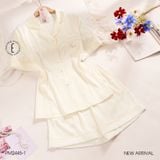  Pyjama lụa ngắn viền PM2445-1 