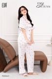  Pyjama lụa satin viền hoạ tiết trái tim PM2536-2 