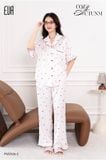  Pyjama lụa satin viền hoạ tiết trái tim PM2536-2 