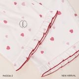  Pyjama lụa satin viền hoạ tiết trái tim PM2536-2 