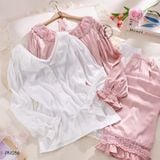  Pyjama dài cổ ren PM286 