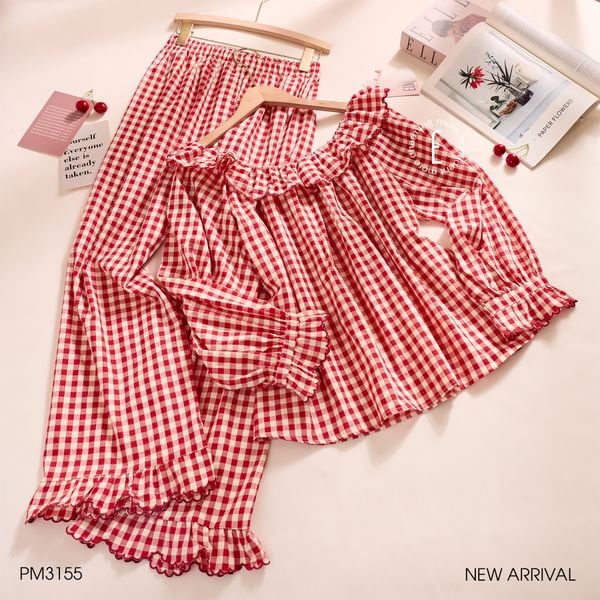  Bộ thô dài caro đỏ PM3155 