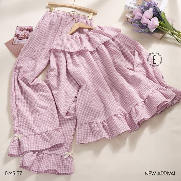  Bộ thô dài caro hồng PM3157 