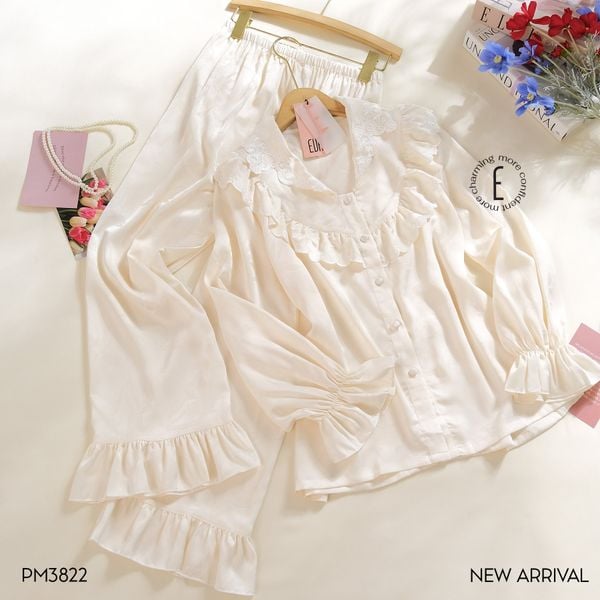  Pyjama dài lụa xước PM3822 