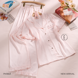  BỘ PYJAMA LỤA PHỐI BÈO VIỀN LƯỢN SÓNG LUMINA PM3823 