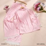  Pyjama lụa dài sọc hồng PM3892-3 