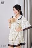  Poem PM3893 - Bộ pyjama lụa satin chấm bi phối ren 