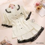  Bộ pyjama ngắn lụa bi đen PM3893 