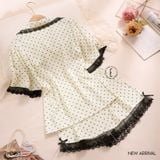  Bộ pyjama ngắn lụa bi đen PM3893 