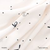  Pyjama lụa ngắn nơ đen PM3895 