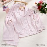 Linear Pyjama - Bộ lụa viền ren nơ túi PM3927 