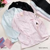  Linear Pyjama - Bộ lụa viền ren nơ túi PM3927 