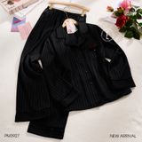  Linear Pyjama - Bộ lụa viền ren nơ túi PM3927 
