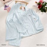  Linear Pyjama - Bộ lụa viền ren nơ túi PM3927 
