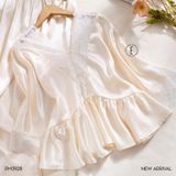  Splendor Pyjama - Bộ lụa vổ V phối ren PM3928 
