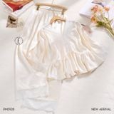  Splendor Pyjama - Bộ lụa vổ V phối ren PM3928 
