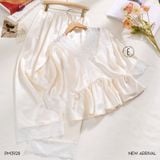  Splendor Pyjama - Bộ lụa vổ V phối ren PM3928 