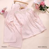  Pyjama dài lụa phối ren mềm PM4635 