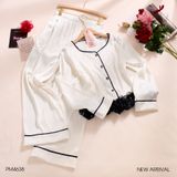  Pyjama dài lụa satin mềm PM4638 
