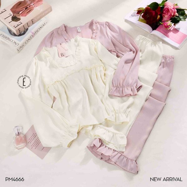  Serenity Pyjama - Bộ lụa cổ tròn PM4666 