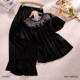  Haze Pyjama - Bộ lụa phối ren PM4827 