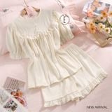  Misa Pyjama - Bộ lụa phối ren PM4828 